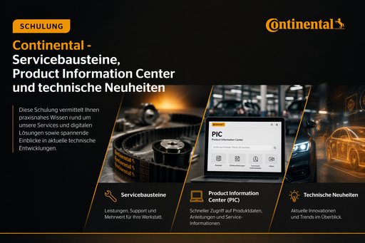 Continental - Servicebausteine, Product Information Center und technische Neuheiten